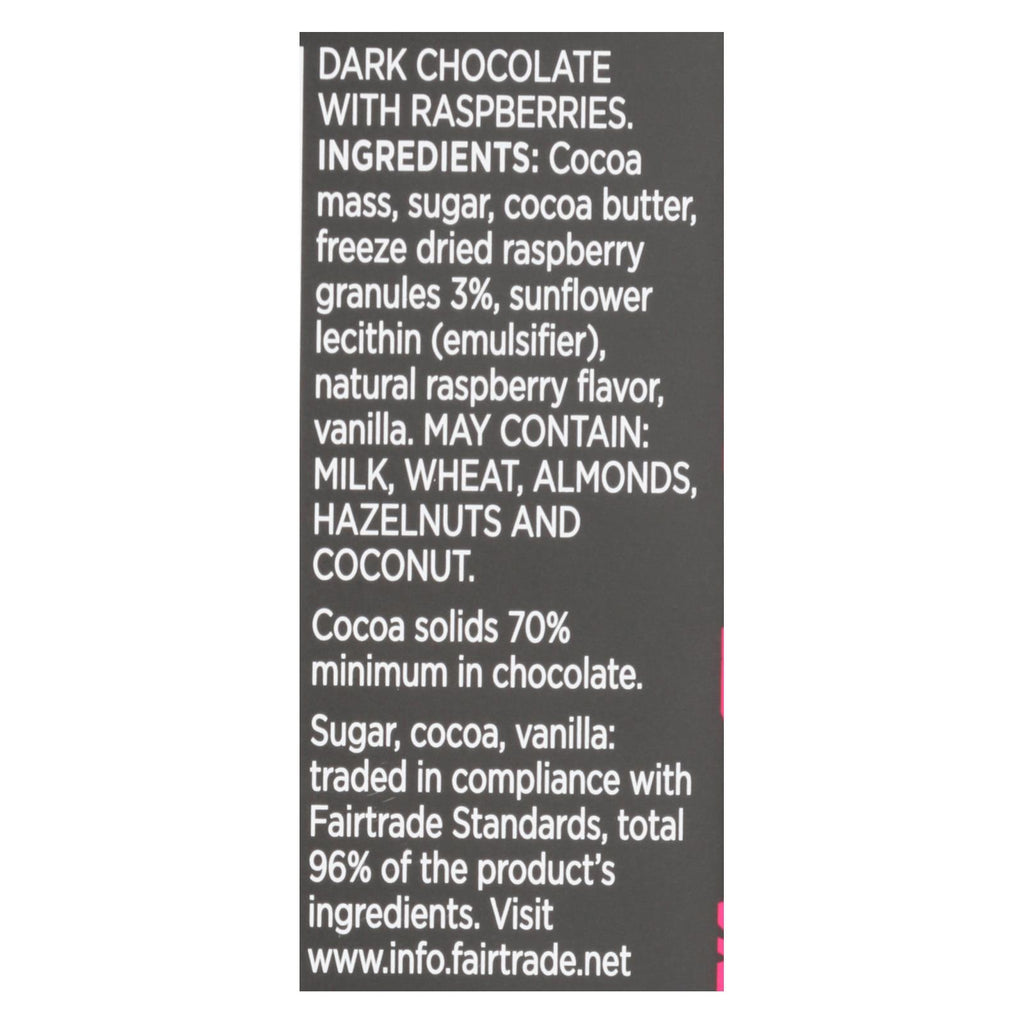 Divine Dark Chocolate Bar with Raspberry (Pack of 12 - 3 Oz.) - Cozy Farm 