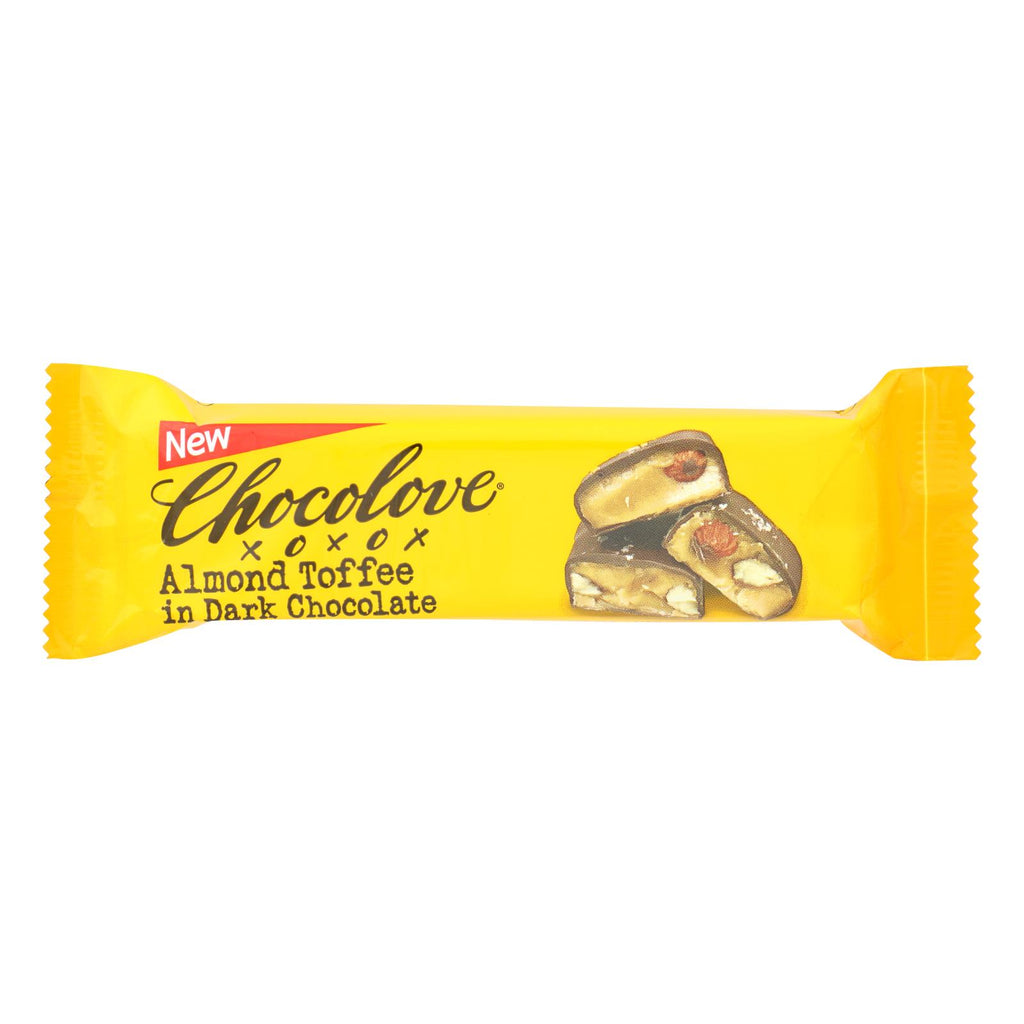 Chocolove Xoxox - Bar - Almond Toffee - Dark Chocolate - Case Of 12 - 1.41 Oz - Cozy Farm 