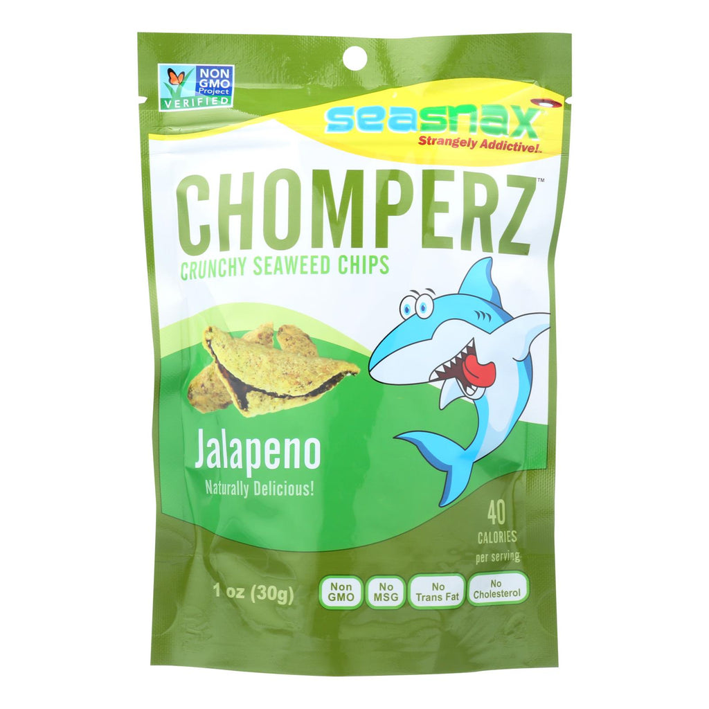 Seasnax Chomperz Jalapeno Crunchy Seaweed Chips (Pack of 8) 1oz - Cozy Farm 