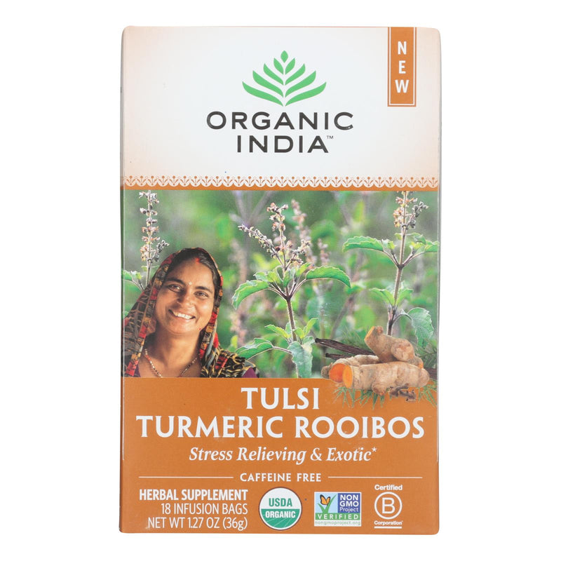 Organic India Tulsi Turmeric Blend Tea, Supports Healthy Immune Function, 18 Count (Pack of 6) - Cozy Farm 