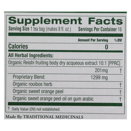 Traditional Medicinals Reishi Organic Mushroom Herbal Tea, Stress Relief Support, 16 Tea Bags (Pack of 6) - Cozy Farm 