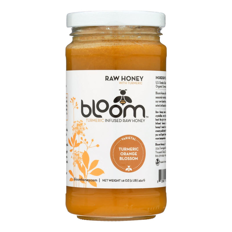 Bloom Honey Turmeric Infused Orange Blossom Honey - 16 Oz. (Case Of 6) - Cozy Farm 