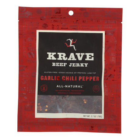 Krave Beef Jerky: Garlic Chili Pepper Delight (8-Pack, 2.7 Oz. Each) - Cozy Farm 