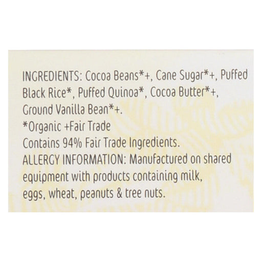 Theo Chocolate Black Rice Quinoa Crunch (Pack of 12) - 85% Dark Chocolate, 3 Oz. - Cozy Farm 
