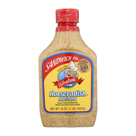 Woeber's Sandwich Pal Mustard Horseradish (Pack of 6 - 16 Oz.) - Cozy Farm 