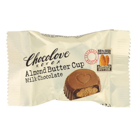 Chocolove Xoxoxo Milk Chocolate Cups with Rich Almond Butter Filling (Case Of 50 - 0.6 Oz) - Cozy Farm 