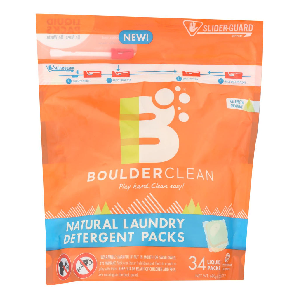 Boulder Clean Natural Laundry Detergent (Pack of 6) - 34 Count, 23 Oz. - Cozy Farm 