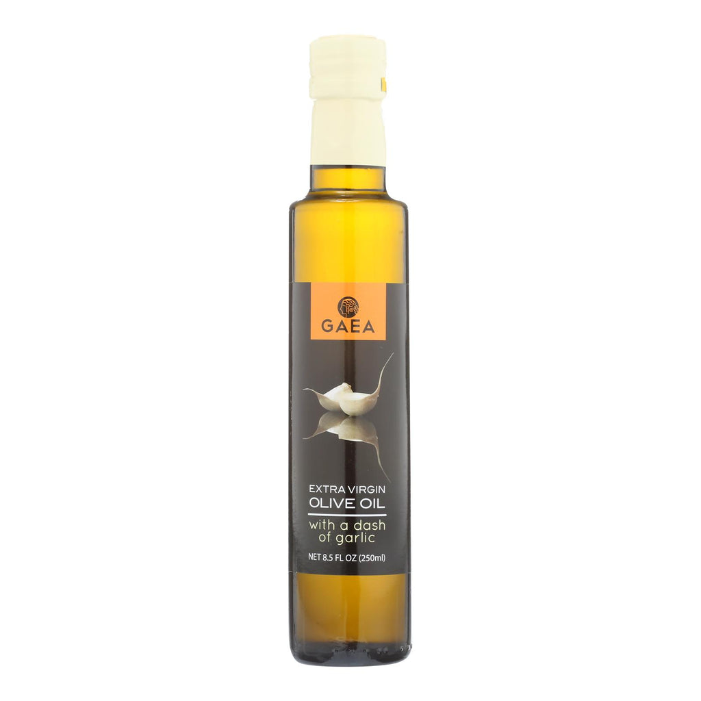 Gaea Extra Virgin Olive Oil - With A Dash Of Garlic - Case Of 8 - 8.5 Oz. - Cozy Farm 
