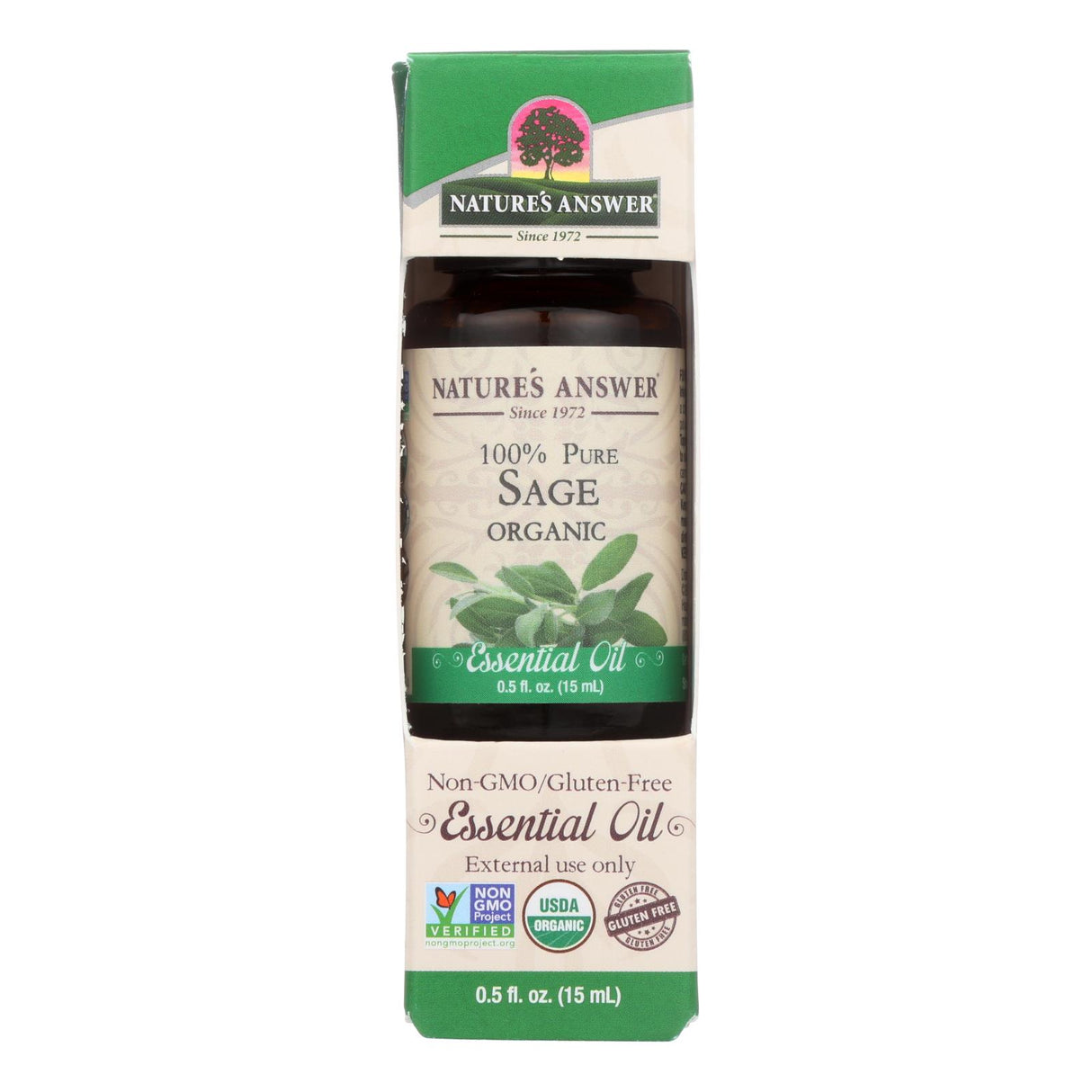 Nature's Answer Organic Sage Essential Oil (0.5 Oz.) - Cozy Farm 