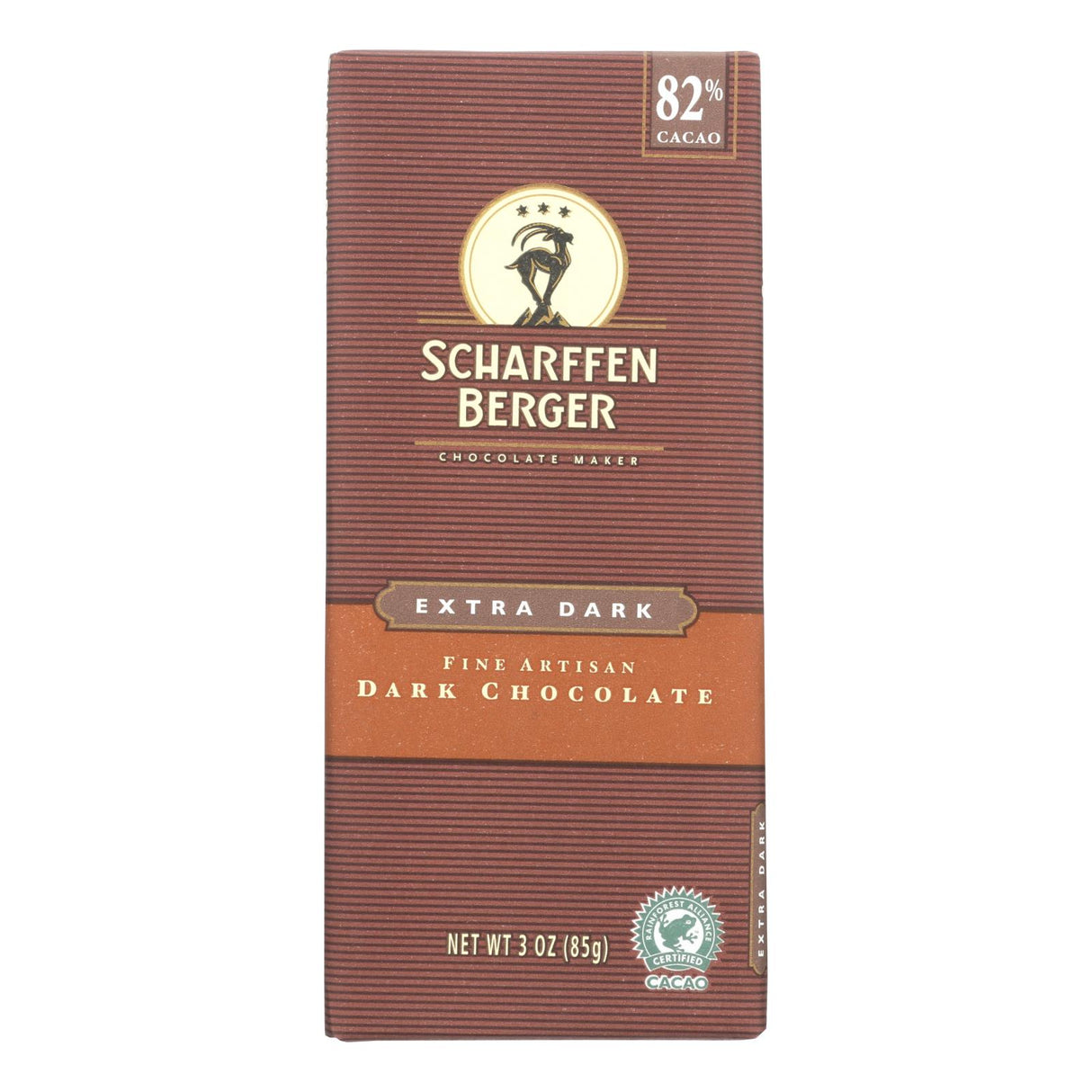 Scharffen Berger Chocolate Bar - Dark Chocolate - 82 Percent Cacao - Extra Dark - 3 Oz Bars - Case Of 12 - Cozy Farm 