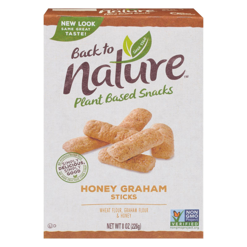 Back To Nature Honey Graham Sticks - Graham Flour And Honey - Case Of 6 - 8 Oz. - Cozy Farm 