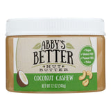 Abby's Better Nut Butter - Creamy Coconut Cashew Spread (Pack of 6 - 12 Oz.) - Cozy Farm 