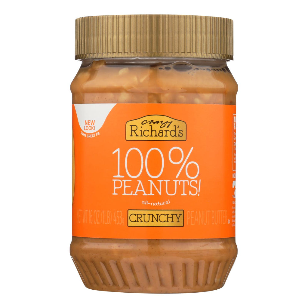 Crazy Richard's All-Natural Crunchy Peanut Butter (Pack of 12 - 16 Oz.) - Cozy Farm 