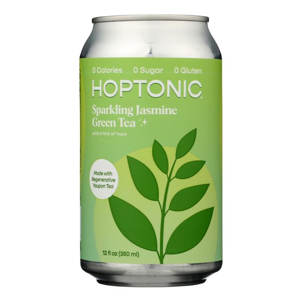 Hoptonic Tea Jasmine Green Sparkling Tea, 6 - 12 oz Cans - Cozy Farm 