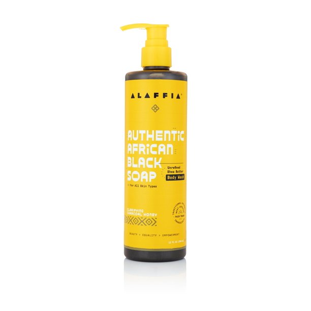 Alaffia African Black Soap Body Wash With Charcoal, 12 Oz - Cozy Farm 