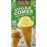 Let's Do Gluten Free Sugar Ice Cream Cones, Case of 12, 4.6 Oz Each