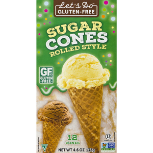 Let's Do Gluten Free Sugar Ice Cream Cones, Case of 12, 4.6 Oz Each