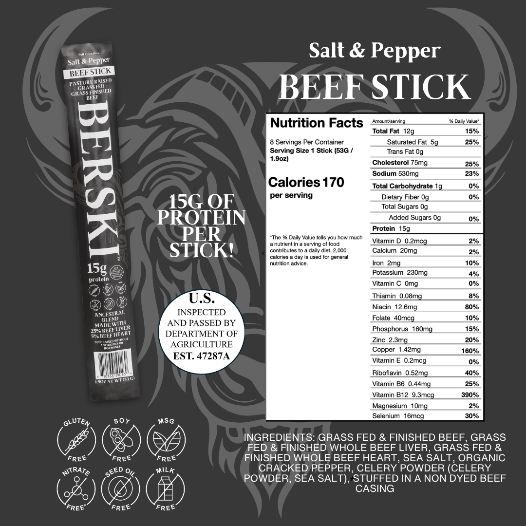 BERSKI Salt & Pepper Ancestral Beef Stick - BUNDLE