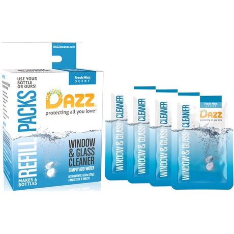 Dazz Cleaners Glass Cleaner Refill Pack, 4 Count (Case of 12) - Cozy Farm 