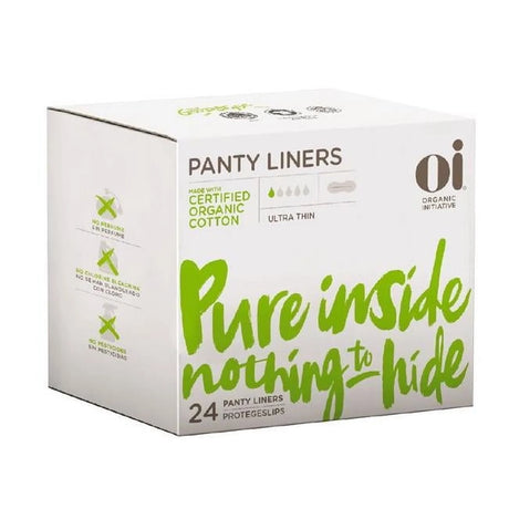 Oi Organic Panty Liners, Ultra Thin Wrapped, 24 Count - Daily Feminine Protection