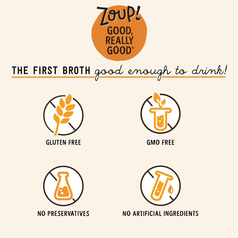 Zoup! Good Really Good Beef Bone Broth, 31 oz, Case of 6