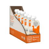 Packaging of Serenity Kids turkey products with visible branding and product details.