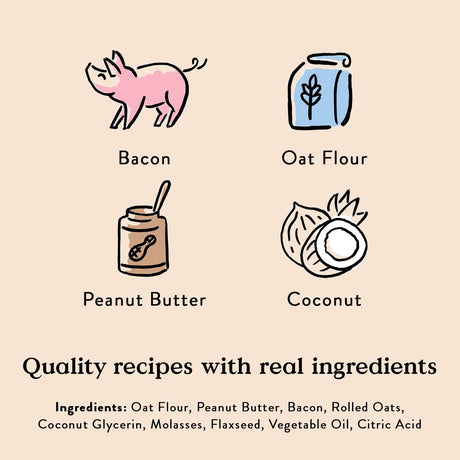 Bocce's Bakery Dog Treat Bac'n Nutty Soft, 12-Pack (6 oz. Each) - Cozy Farm 