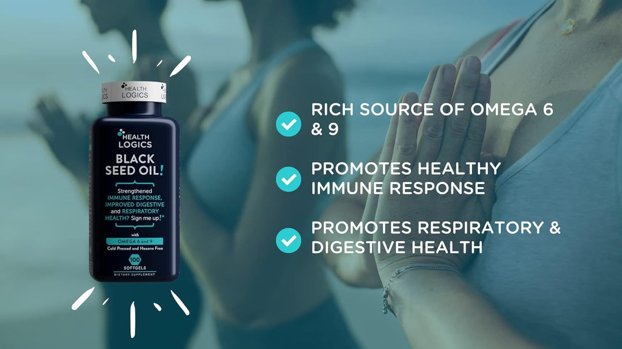 Health Logics Aceite de semilla de comino negro - 100 cápsulas blandas