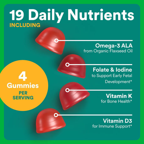Smartypants Prenatal Gummy Multivitamin - Iron Free, DHA & Folate - 120 Count