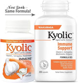 Two bottles of Kyolic Aged Garlic Extract with immune support on a white background