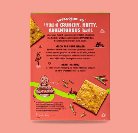 Better With Buckwheat Rosemary Herb Crackers, 4.25 oz (Case of 6)