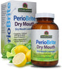 PerioBrite Dry Mouth Lozenges packaging with Nature's Answer branding, featuring a bottle and box with lemon and lime graphics.