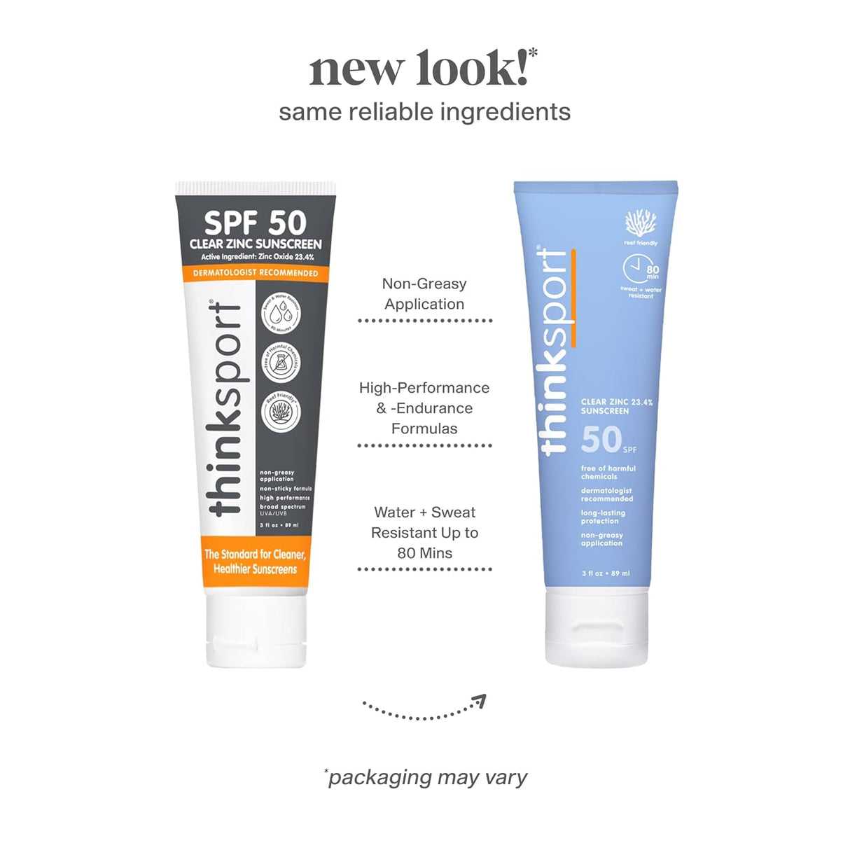 Thinksport 防晒霜透明锌 SPF 50 - 3 Fl.奥兹。