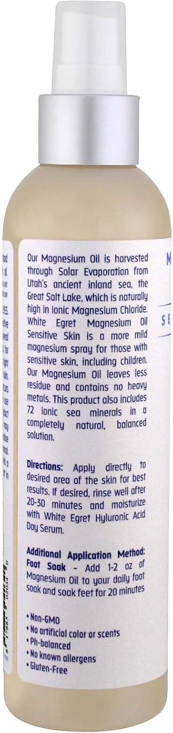 White Egret Magnesium Oil, 72 Ionic Minerals, 8 oz