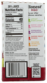 Honest Kids Organic Juice Drink, Cherry Go Round, Case of 4 Boxes, 32 Pouches, 6.75 Fl Oz Each