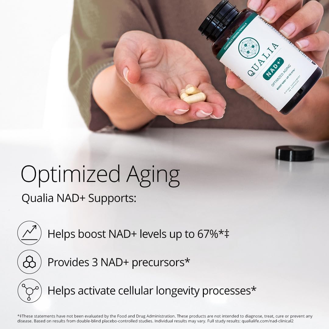 Qualia NAD+ Optimized Aging Supplement, 42 Capsules