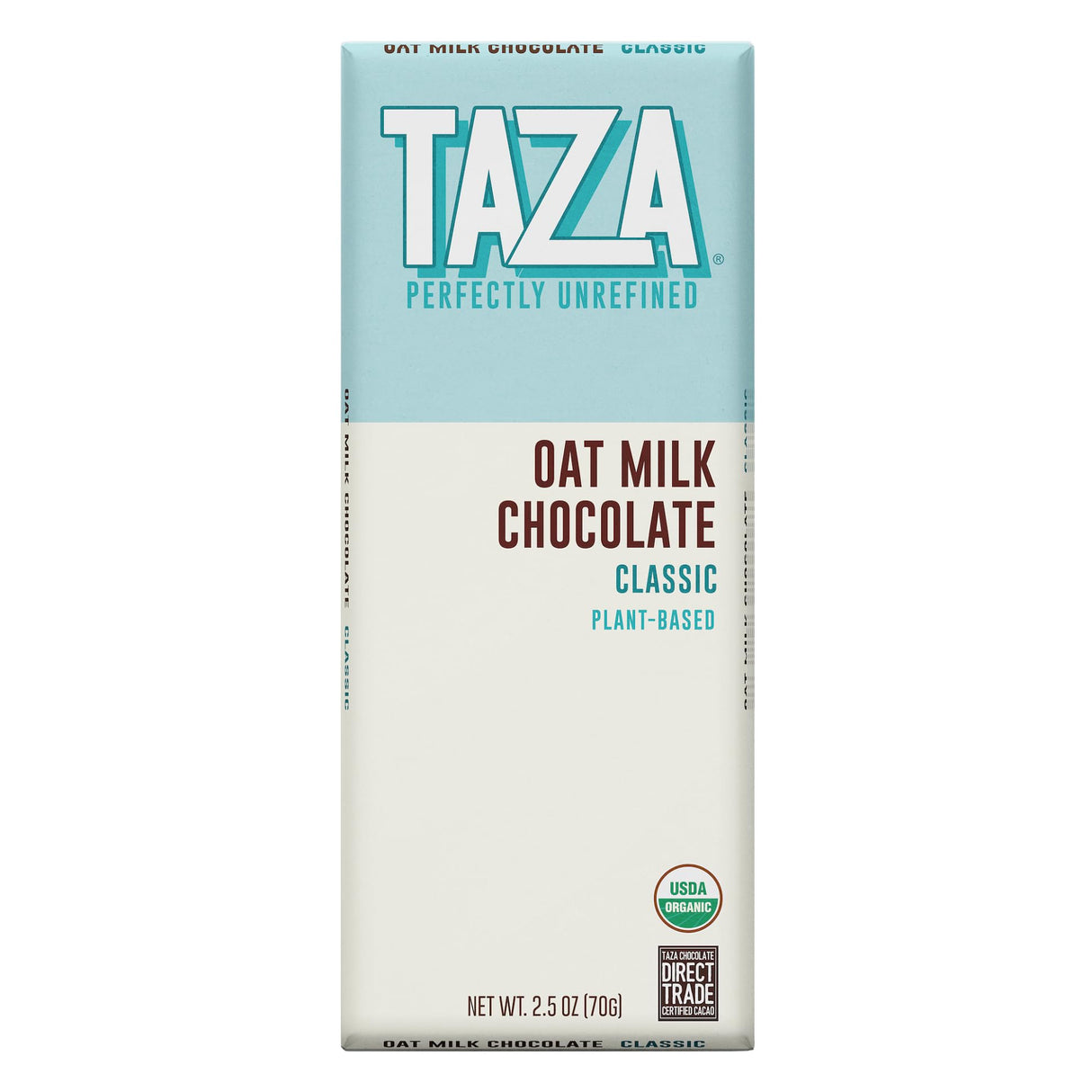 Taza Chocolate - Organic Oat Milk Classic Bar, 2.5 oz (Case of 10) - Dairy-Free Kosher Treat