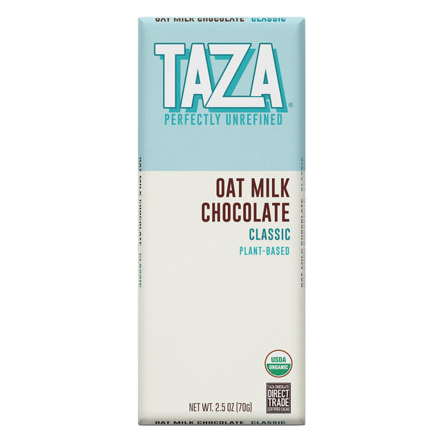 Taza Chocolate - Organic Oat Milk Classic Bar, 2.5 oz (Case of 10) - Dairy-Free Kosher Treat