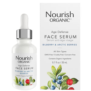 Nourish Organics Age Defense Face Serum, 0.7 Fl Oz – Certified Organic Anti-Aging Serum