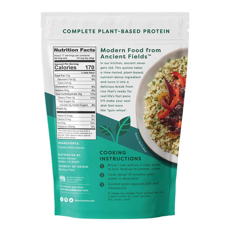 Ancient Harvest Organic Traditional White Quinoa Pack of Six 27oz Bags