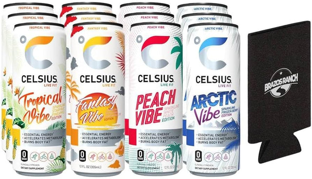 Celsius - Energy Drink Variety Pack, 12 fl oz (Pack of 2) - Essential Energy, Live Fit