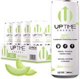 Uptime Energy Sugar-Free Summer Melon Energy Drink, Pack of 12, 12 fl oz Each, Natural Caffeine