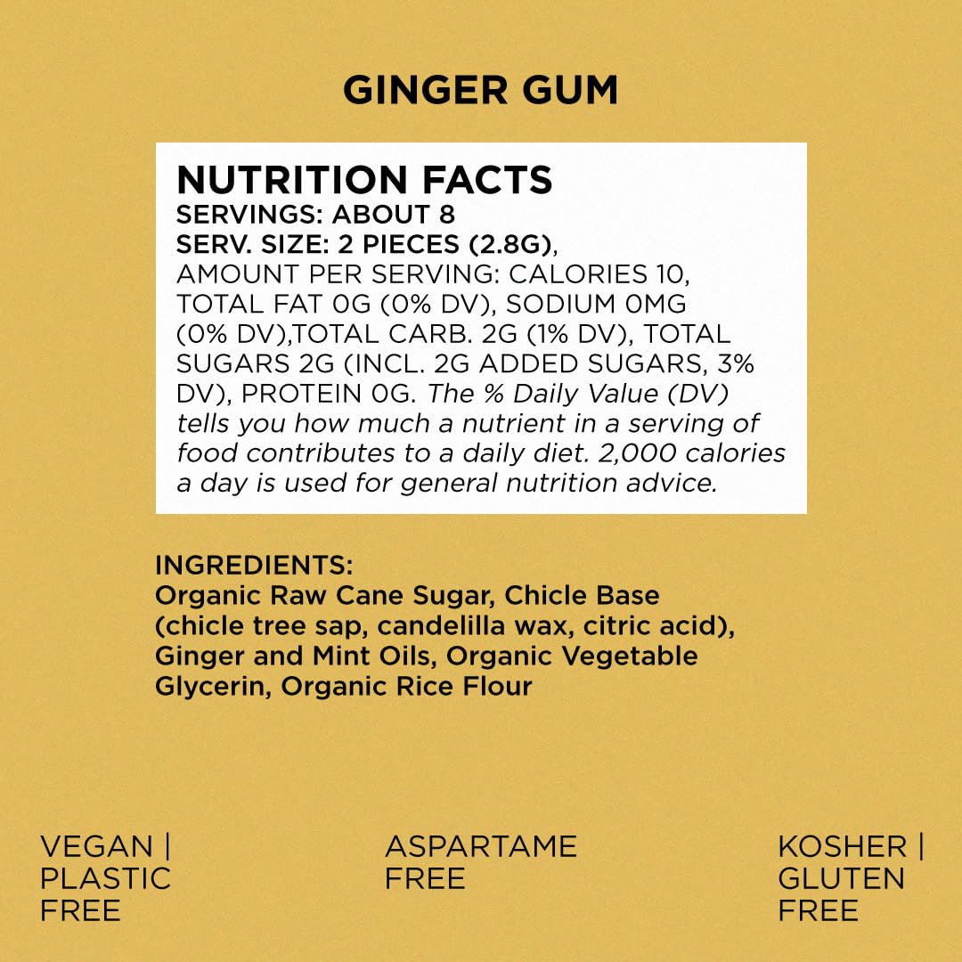 Simply Gum All-Natural Ginger Gum, 12-Pack, 15 Count Each