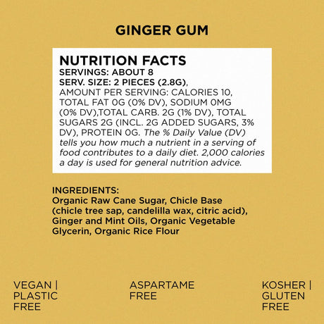 Simply Gum All-Natural Ginger Gum, 12-Pack, 15 Count Each