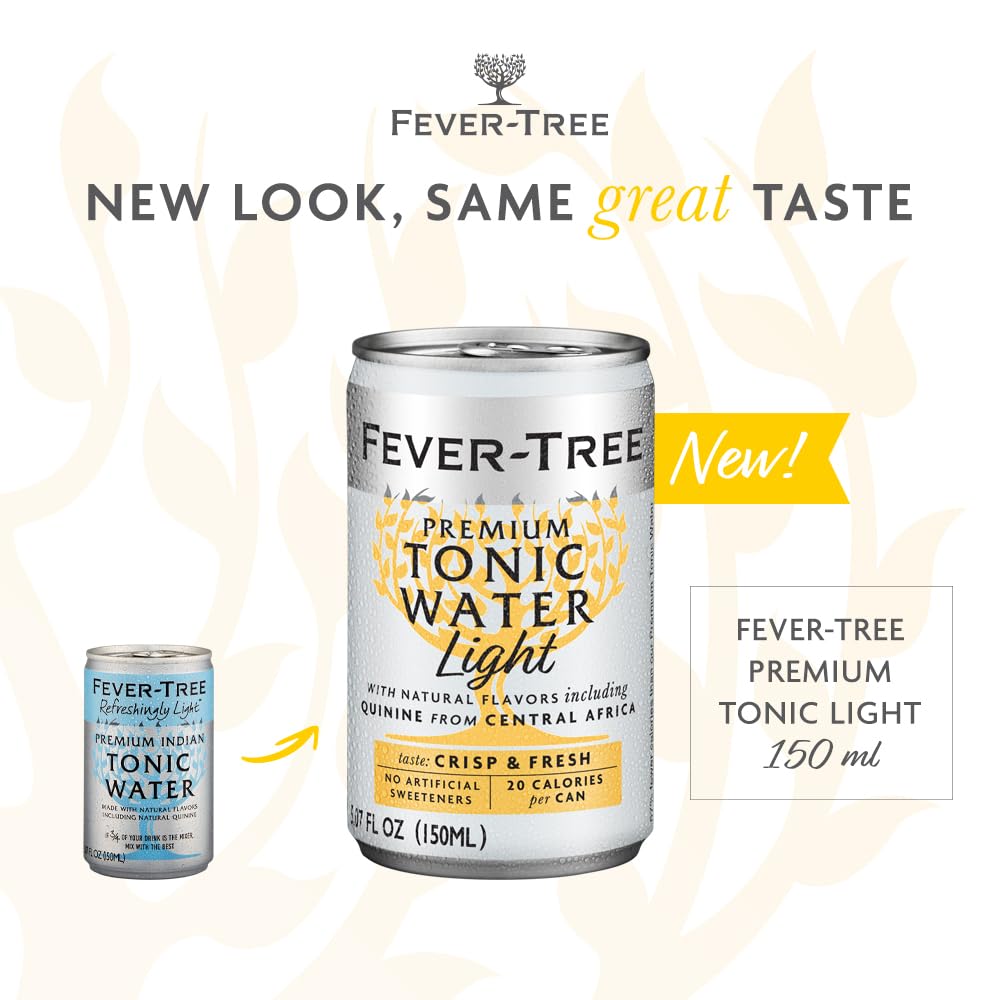 Fever-tree Tónico refrescante y ligero, paquete de 3, latas de 8.5 fl oz