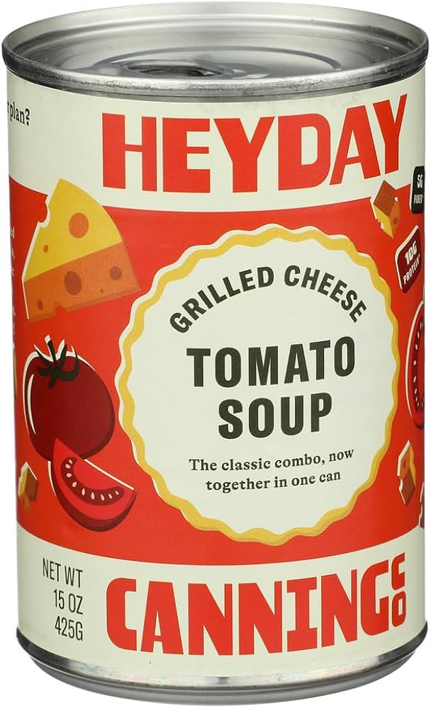 Heyday Canning Co. - Grilled Cheese Tomato Soup, 15 oz (Pack of 12) - Comfort Food Classic