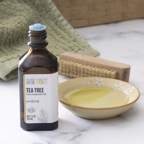Aura Cacia Pure Tea Tree Essential Oil, 100% Natural, Cleansing & Purifying, 2 fl oz