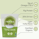 Nutiva Organic Shelled Hempseed, 8 oz, Pack of 6