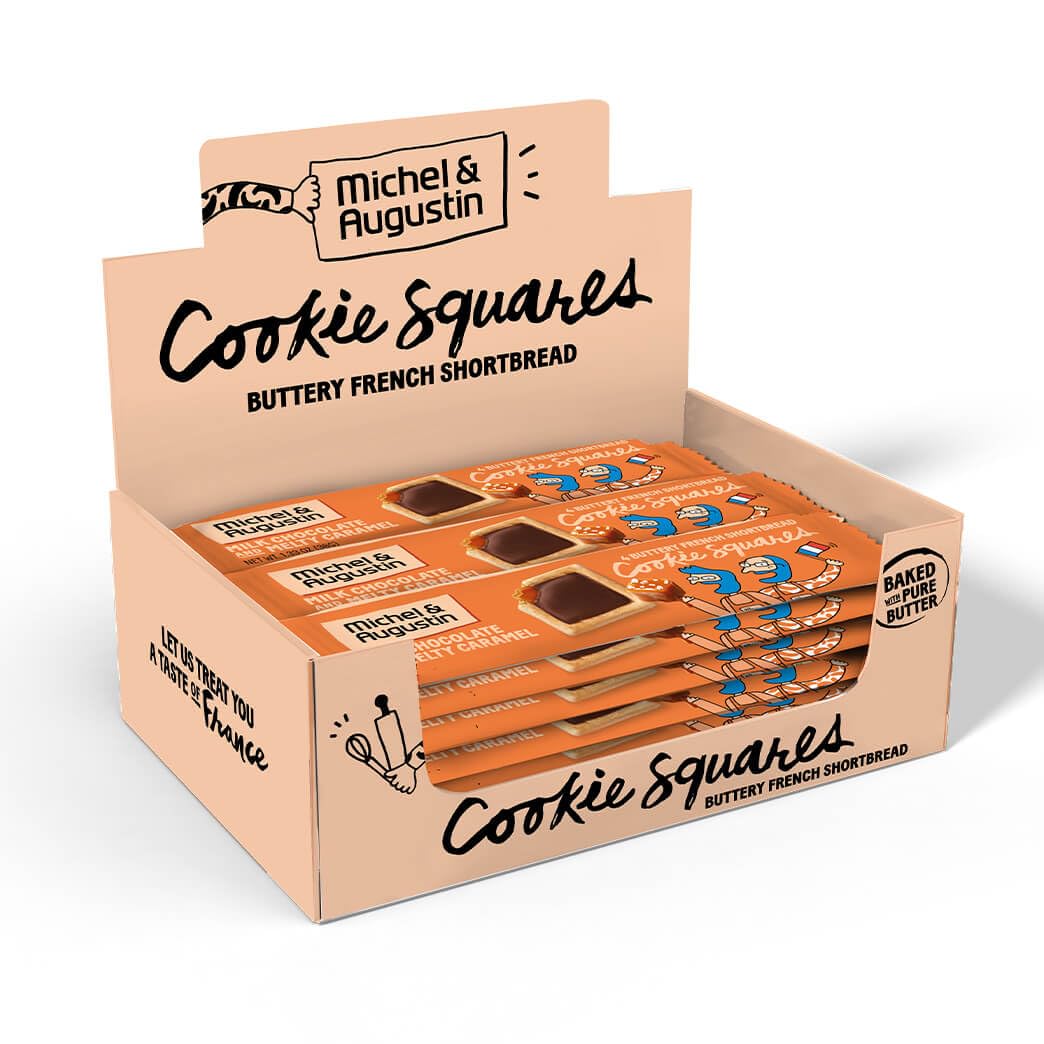 Michel et Augustin Milk Chocolate & Melty Caramel Cookies, Case of 18