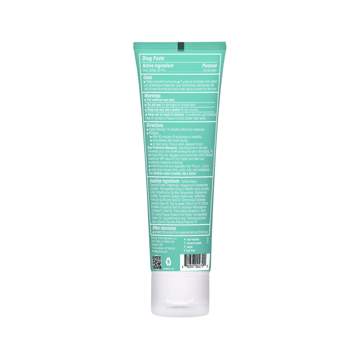 Thinksport Kids Safe Sunscreen SPF 50+ (Case of 3)